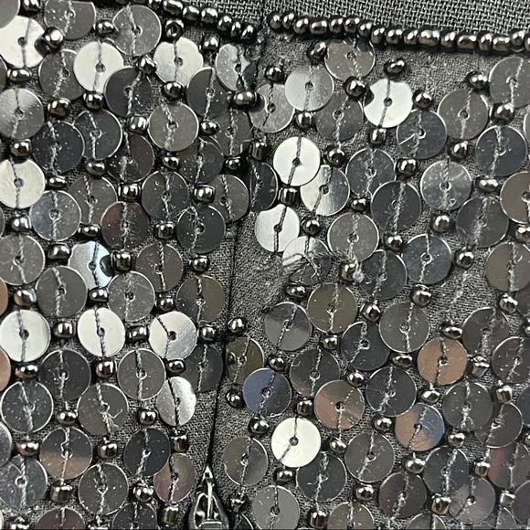 Vintage Linda Allard Ellen Tracy Embellished Sequin Beaded Black Cocktail Dress - Picture 12 of 12